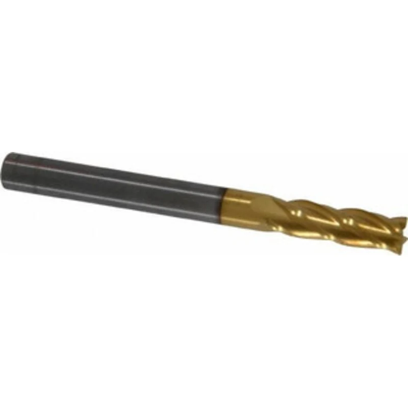 KYOCERA SGS 3/16, 5/8 LOC, 3/16 Shank Diam, 2 OAL, 4 Flute, Solid Carbide Square End Mill Single End, TiN Finish, Spi...
